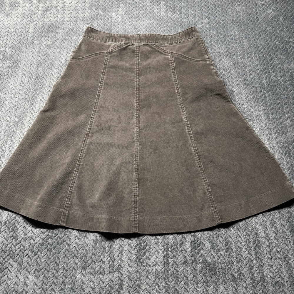 VTG Gap Corduroy Skirt 26" Brown Stretch Button Zip Academia Preppy 2005 - Picture 9 of 9